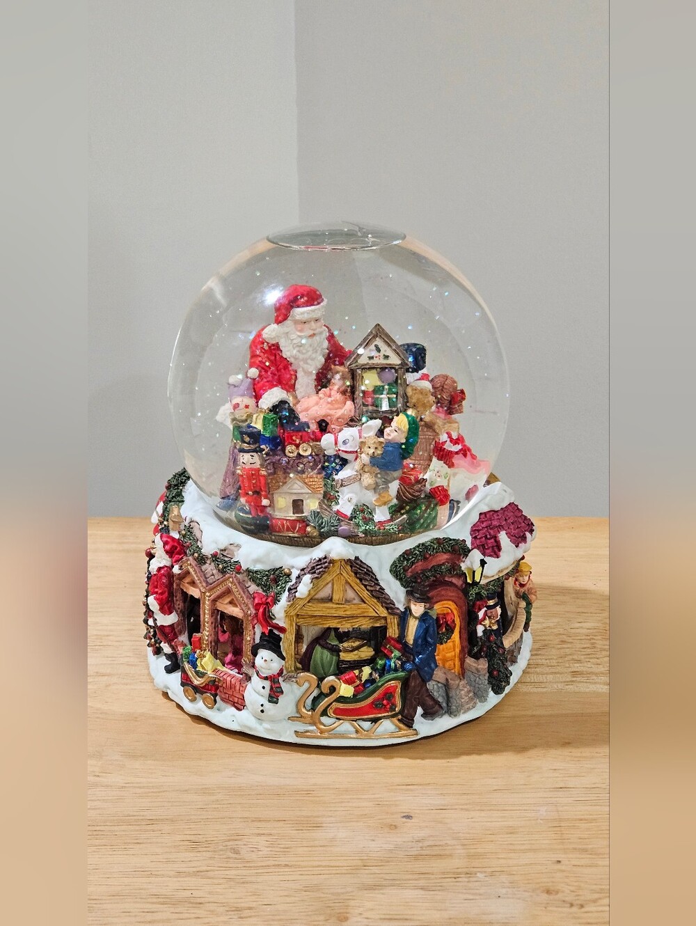 Musical Christmas Snow Globe Revolving Base